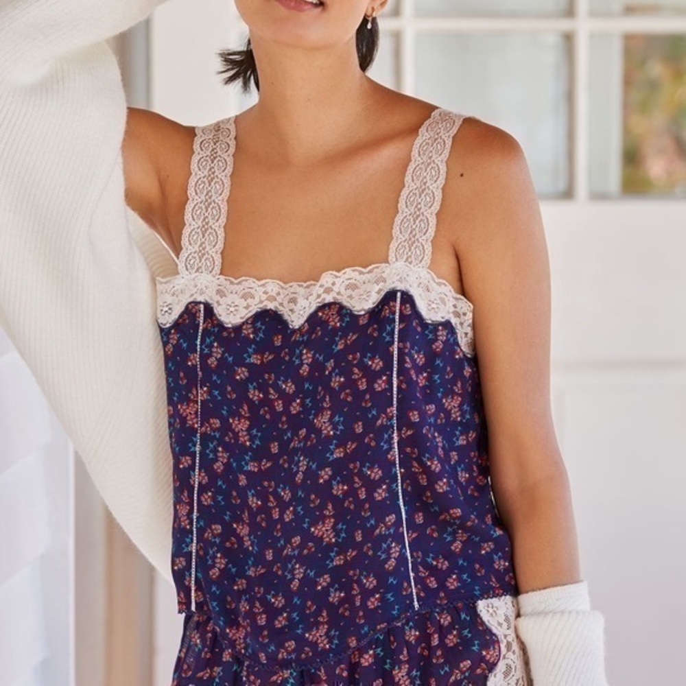 Anthropologie Lace Trim Top